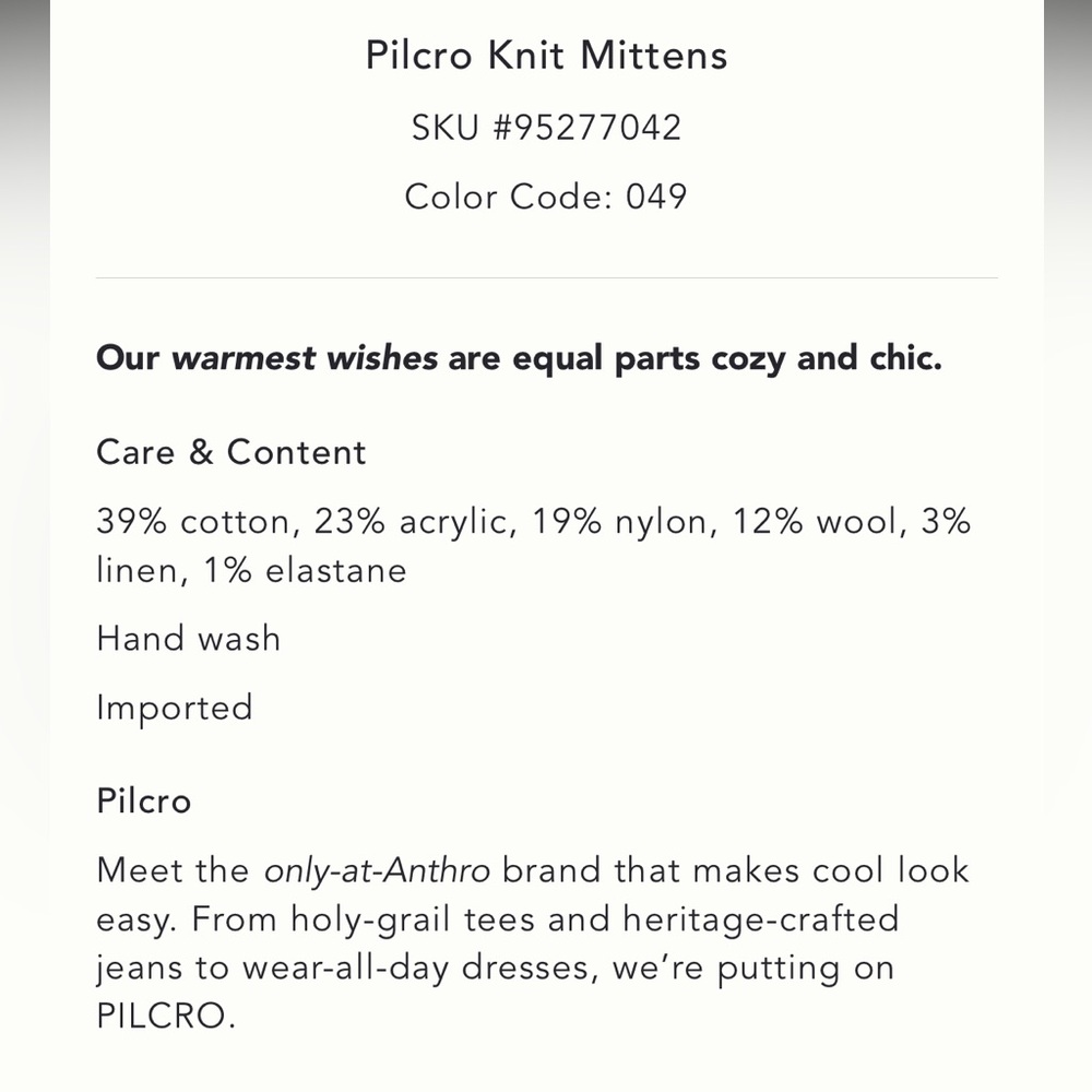 ✨ Anthropologie Knit Mittens - Picture 5 of 5